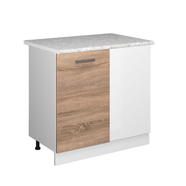 Hörnmöbel R-Line, 86 cm, PT Marmor, Sonoma, Vit, Vicco