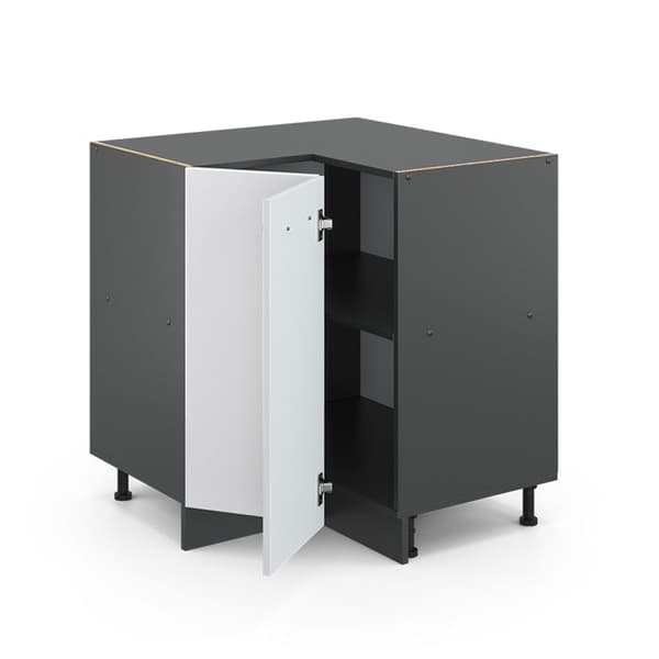 Hörn möbel R-Line, 75.6cm PT Marmor, Vit hög glans, Antracit, Vicco