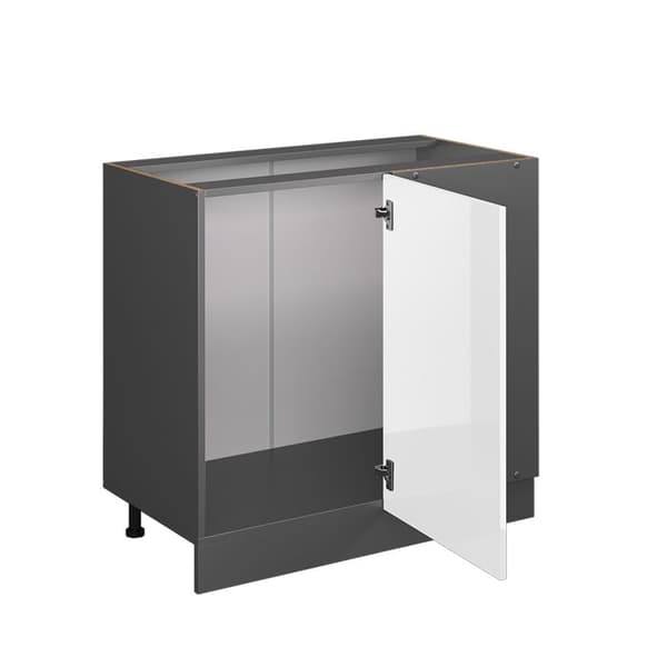 Hörnmebel R-Line, 86 cm PT Marmor, Vit högglans, Antracit, Vicco