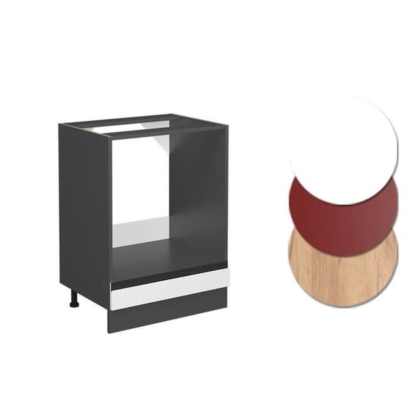 Meuble för ugn R-Line, 60cm PT Marmor, Vit, Antracit, Vicco
