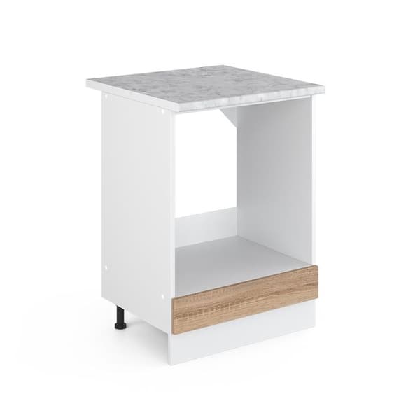 Meuble för ugn R-Line, 60cm, PT Marmor, Sonoma, Vit, Vicco