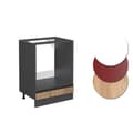 Miniatyrbild 4 av 4: Meuble för ugn R-Line, 60 cm J-Form, utan PT, Guld-ek, Antracit, Vicco