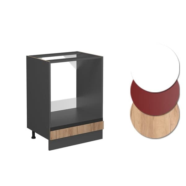 Meuble för ugn R-Line, 60 cm J-Form, utan PT, Guld-ek, Antracit, Vicco