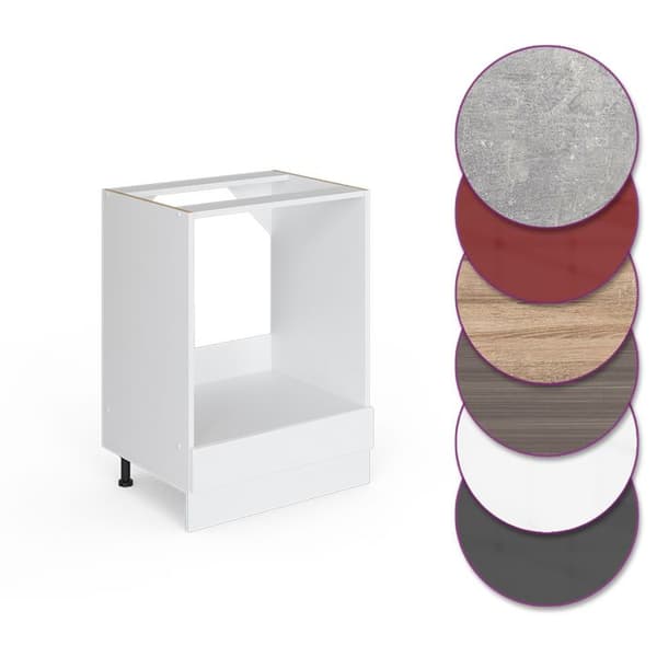 Furnitur för ugn R-Line, 60cm utan PT, Vit hög glans, Vit, Vicco