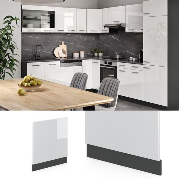 Façade R-Line, 60cm, PT Marmor, Vit högblanka, Antracit, Vicco