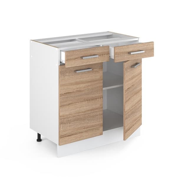 Köksmöbel R-Line, 80cm utan PT, Sonoma, Vit, Vicco