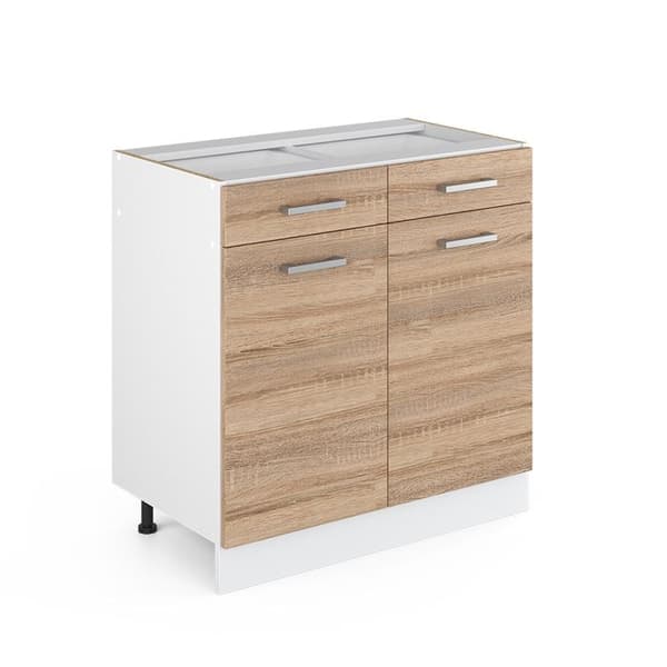 Köksmöbel R-Line, 80cm utan PT, Sonoma, Vit, Vicco
