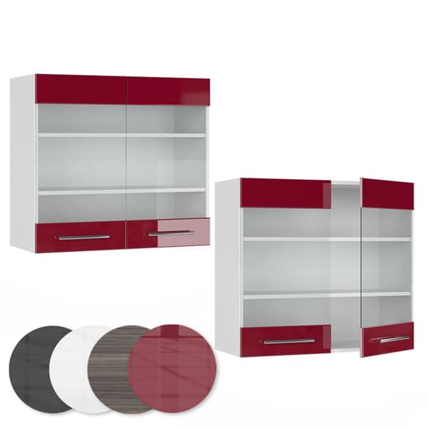 VICCO Fame-Line glasvägg Vit/Bordeaux 80 cm