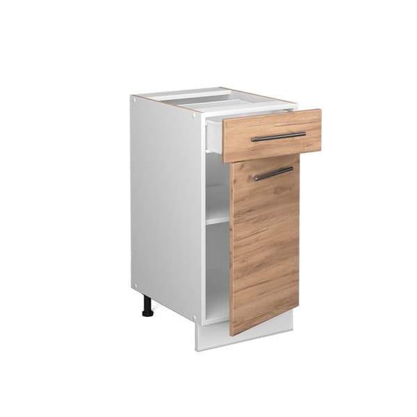 Meubel kök Fame-Line, 40cm utan PT, Guldstark ek, Vit, Vicco