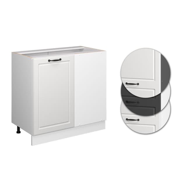 Hörnsoffa R-Line, 86cm utan PT, Vit lantstil, Vit, Vicco