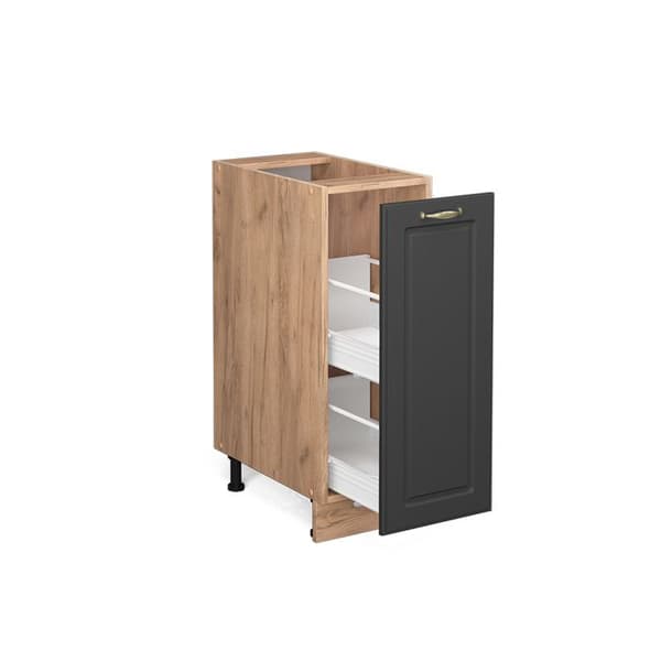 Köksmöbel Fame-Line, 30 cm, PT Marmor, Antracit-guld, Gyllene ek, Vicco