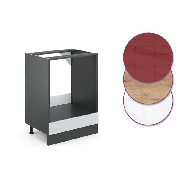 Möbel för ugn R-Line, 60 cm utan PT, Vit landsbygd, Antracit, Vicco