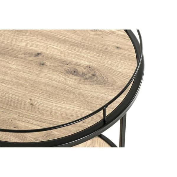Rund Köksvagn "ascola" 60cm Svart &amp; Ek - Paris Prix