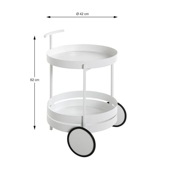 Runt köksservering "Postres" 62cm Vit