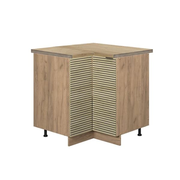 Fame-Line hörnbasenhet, 80,5 cm, PT ek, ekpanel, gyllene ek, Vicco
