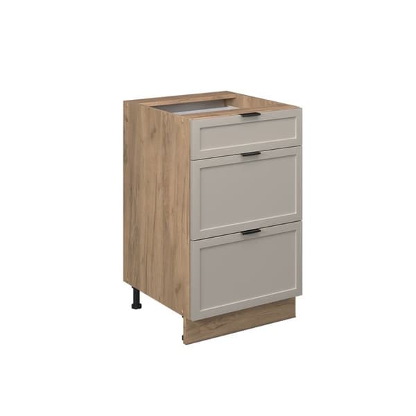 Fame-Line köksmöbler, 50cm utan PT, GreyBeige, Gyllene styrka ek, Vicco