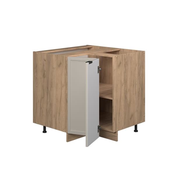 Fame-Line hörnbasenhet, 80,5 cm, PT Marble, GreyBeige, Gyllene styrka ek, Vicco