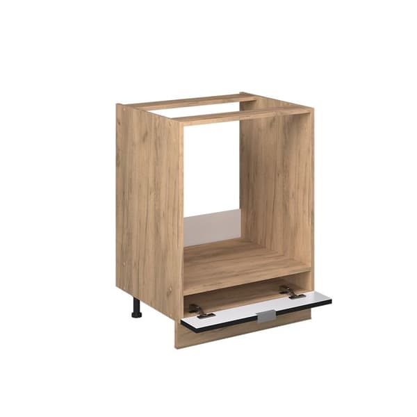 Fame-Line ugnsskåp, 60cm, PT marmor, svartrandig, gyllene ek, Vicco