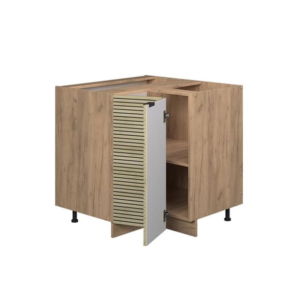 Fame-Line hörnbasenhet, 80,5 cm, PT antracit, ekpanel, gyllene ek, Vicco