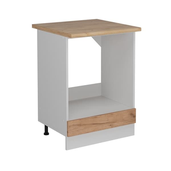 R-Line ugnsskåp, 60cm PT Ek, Guldstyrka ek, Vit, Vicco