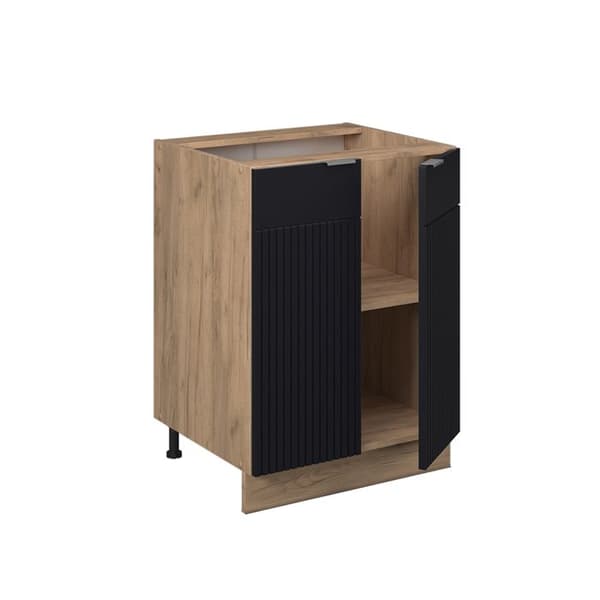 Fame-Line köksunderdel, 60cm utan PT, svartrandig, gyllene ek, Vicco