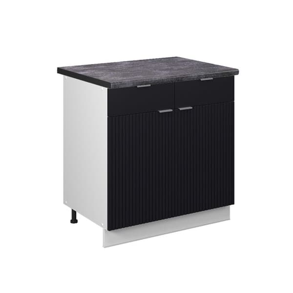 Fame-Line köksmöbler, 80cm, PT Antracit, Svartrandig, Vit, Vicco