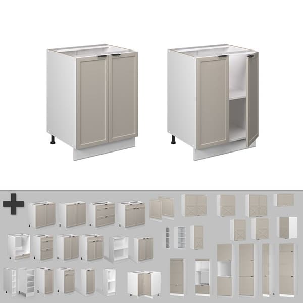 Fame-Line köksbasenhet, 60cm, PT Marble, GreyBeige, White, Vicco