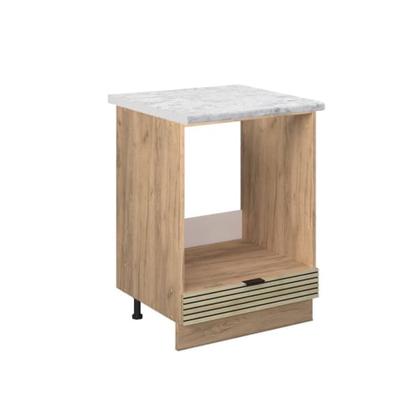 Fame-Line ugnsskåp, 60cm, PT Marble, Ekpanel, Guldstyrka ek, Vicco