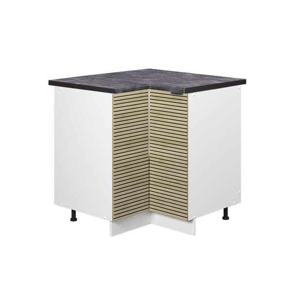 Fame-Line hörnskåp, 80,5 cm, PT Antracit, Ekpanel, Vit, Vicco