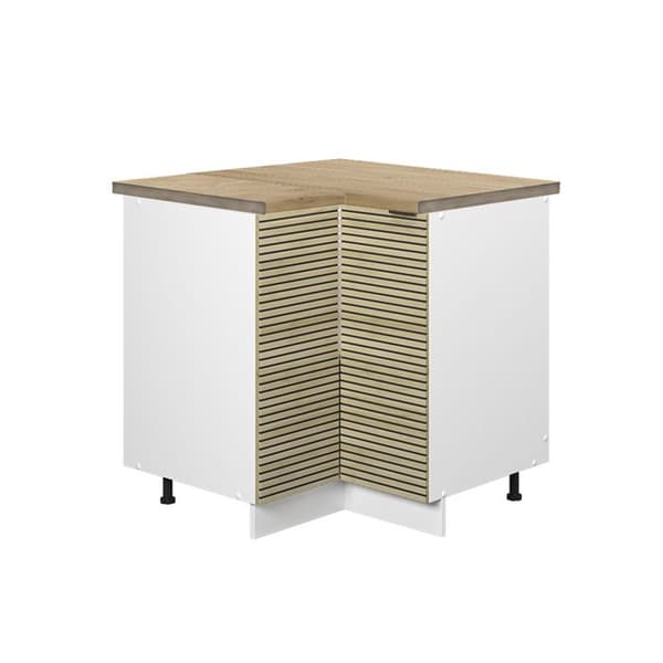 Fame-Line hörnskåp, 80,5 cm, PT Ek, Ekpanel, Vit, Vicco