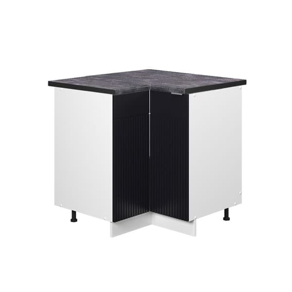 Fame-Line hörnskåp, 80,5 cm, PT Antracit, Svartrandig, Vit, Vicco