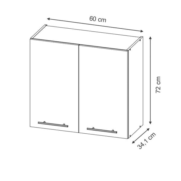 Fame-Line köksvägg, 60cm, GreyBeige, White, Vicco