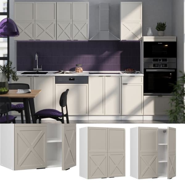 Fame-Line köksvägg, 60cm, GreyBeige, White, Vicco