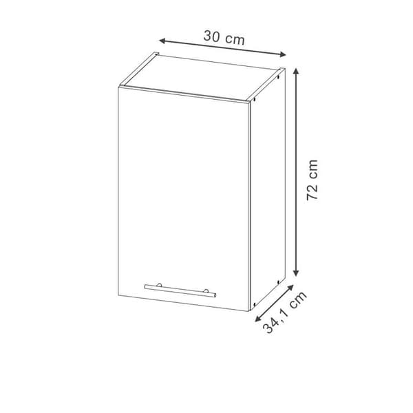 Fame-Line köksvägg, 30cm, Blank mörkblå, Antracit, Vicco