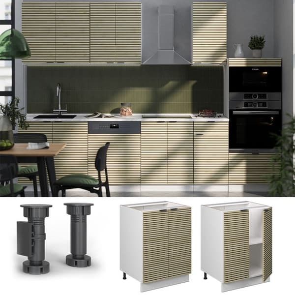 Fame-Line köksunderdel, 60cm, PT Marble, Ekpanel, Vit, Vicco