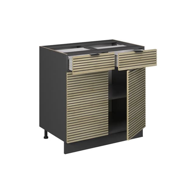 Fame-Line köksmöbler, 80cm, PT Ek, Ekpanel, Antracit, Vicco