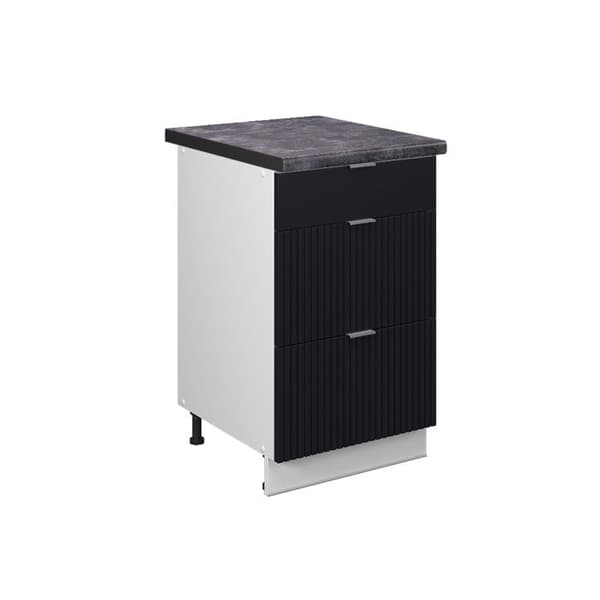 Fame-Line köksmöbler, 50cm, PT Antracit, Svartrandig, Vit, Vicco