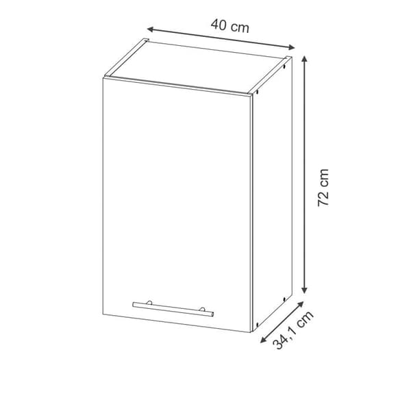 Fame-Line kök hög enhet, 40cm, GreyBeige, Antracit, Vicco