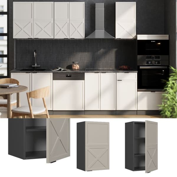 Fame-Line kök hög enhet, 40cm, GreyBeige, Antracit, Vicco