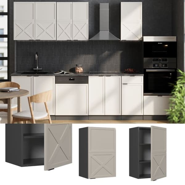 Fame-Line kök hög enhet, 45cm, GreyBeige, Antracit, Vicco