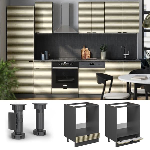 Fame-Line ugnsskåp, 60cm, PT antracit, ekpanel, antracit, Vicco