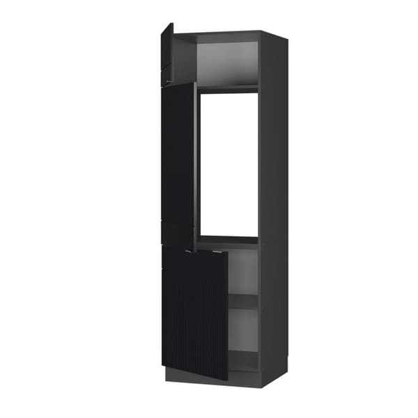 Fame-Line kylskåp, 60cm, Randig svart, Antracit, Vicco