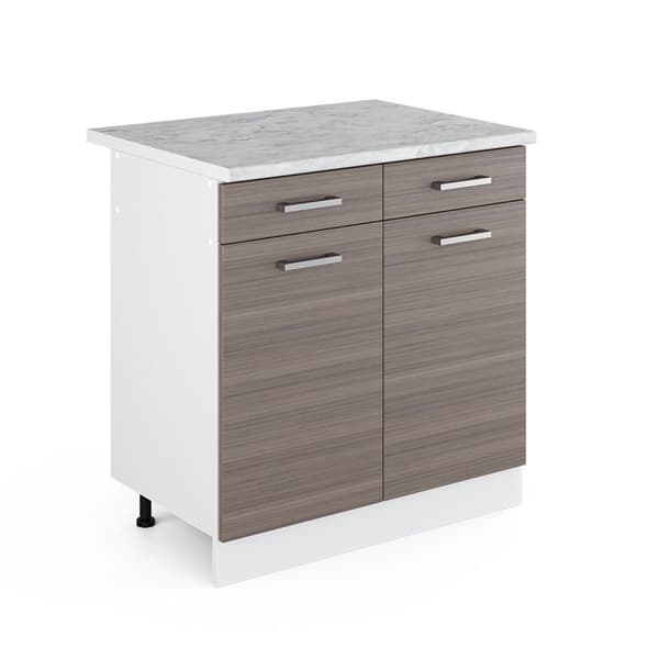 R-Line universell basenhet, 80cm med lådor och dörrar, med PT, Grå, Vit, Vicco