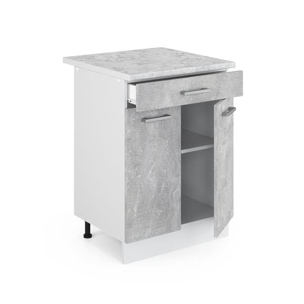 Vicco R-Line universell basenhet, Betong, 60 cm med lådor