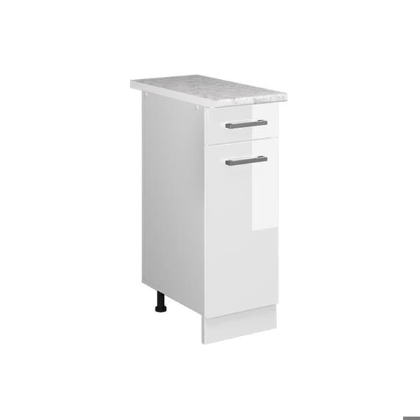 R-Line universell basenhet, 30cm med låda, med PT, Vit Högglans, Vit, Vicco
