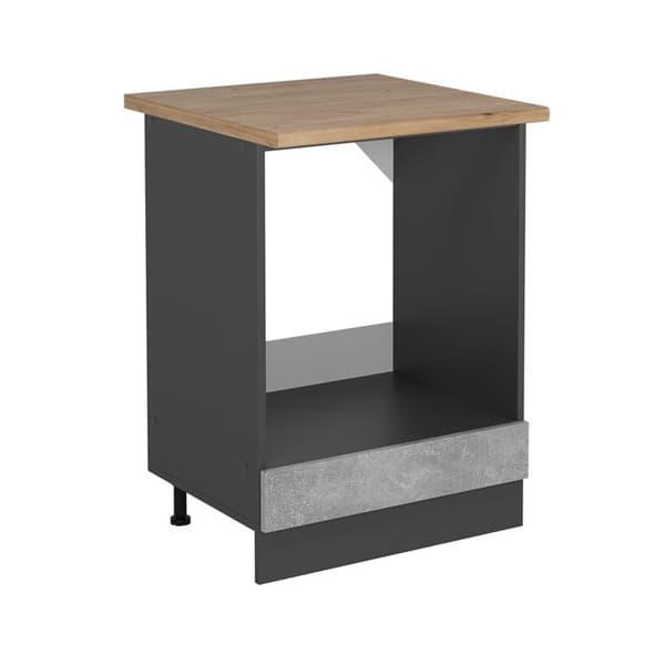 Meuble för ugn R-Line, 60cm, PT Ek, Betong, Antracit, Vicco