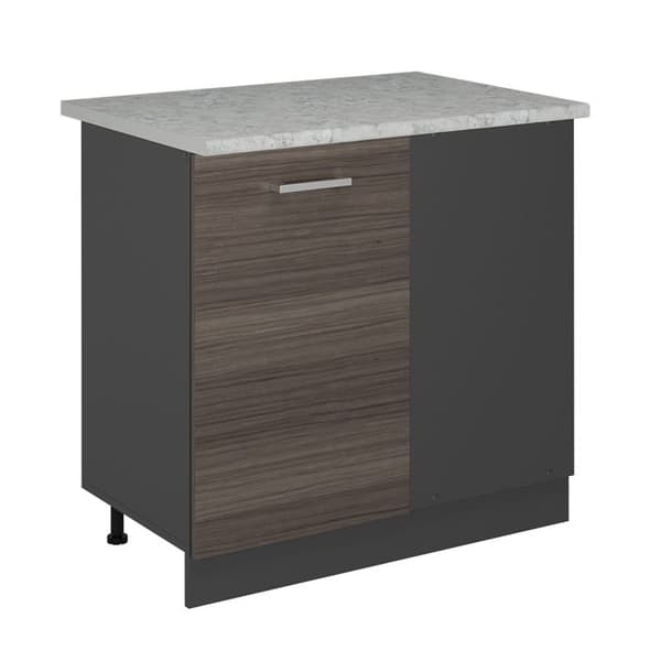Hörnmöbel R-Line, 86cm PT Marmor, Ädel grå, Antracit, Vicco