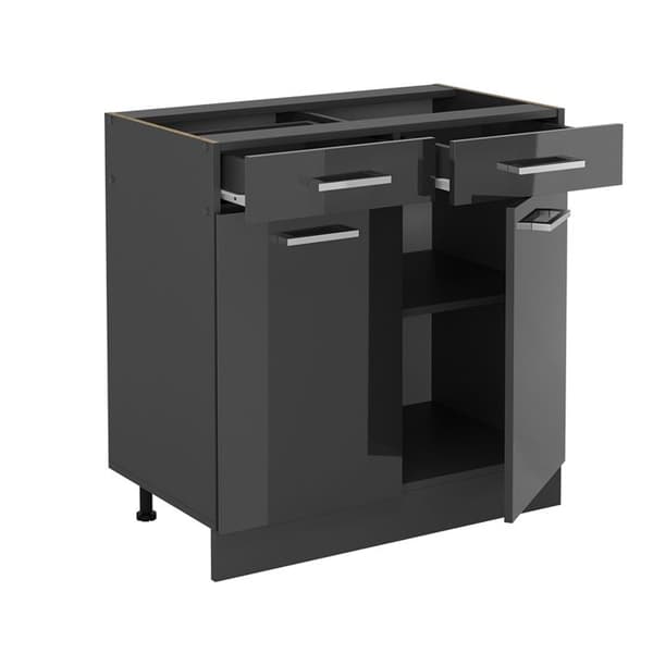 Köksmöbel R-Line, 80cm utan PT, Anthracite Hög glans, Anthracite, Vicco