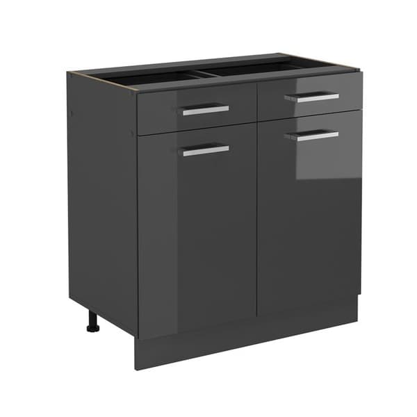 Köksmöbel R-Line, 80cm utan PT, Anthracite Hög glans, Anthracite, Vicco