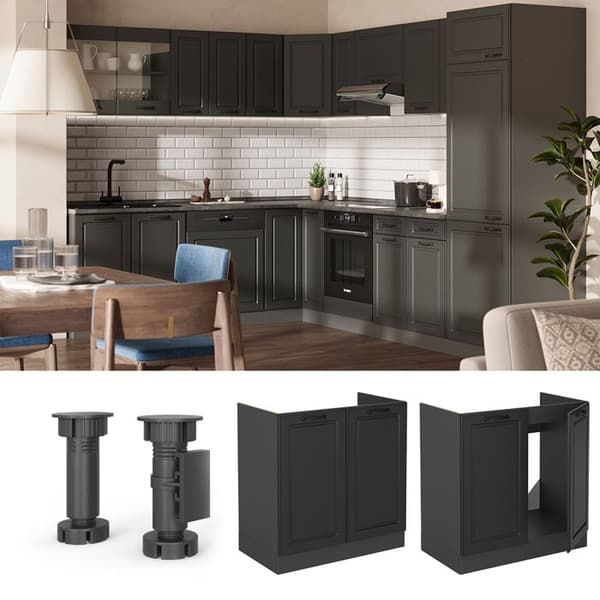 Underskåp R-Line, 80cm PT Marmor, Anthracite landsbygd, Anthracite, Vicco